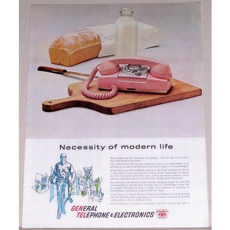 1961 General Telephone Color Print Ad - Modern Life