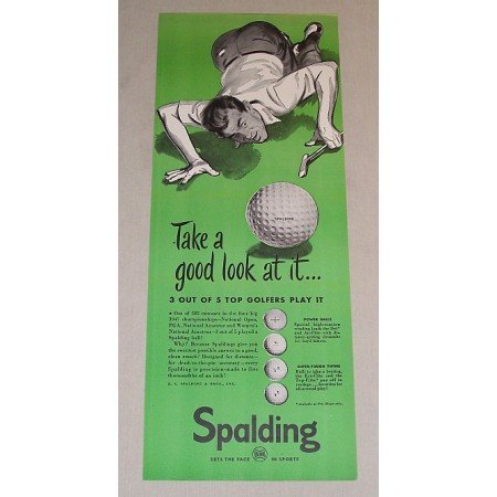 1948 Spalding Golf Balls Color Art Vintage Print Ad Take A Look