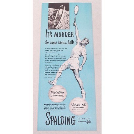 1947 Spalding Wright Ditson Tennis Balls Vintage Print Ad