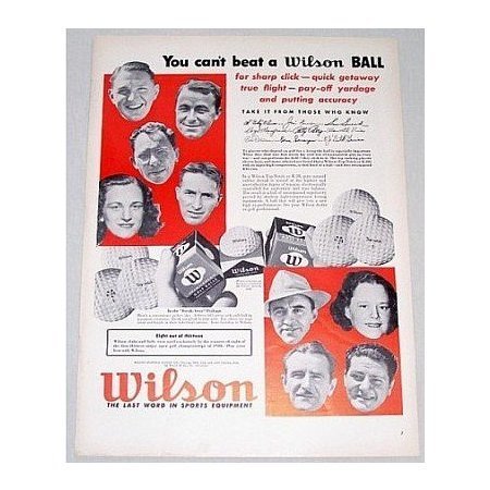 1948 Wilson Top Notch K-28 Championship Golf Balls Vintage Print Ad