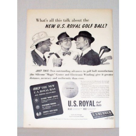1948 U. S. Royal Golf Ball Vintage Print Ad - What's All This Talk