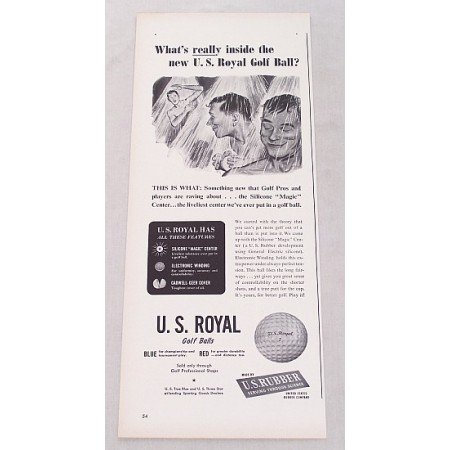 1948 U.S. Royal Golf Balls Vintage Print Ad - What's Really Inside