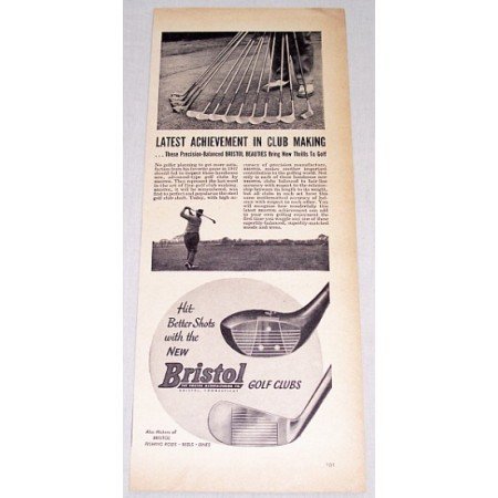 1947 Bristol Golf Clubs Vintage Print Ad - Latest Achievement