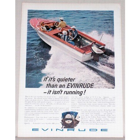 1961 Evinrude Starflite III Outboard Motor Color Print Ad