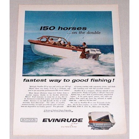 1960 Evinrude Starflite II Outboard Motor Color Print Ad