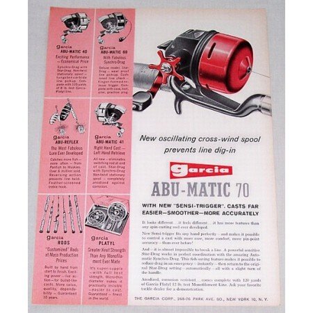 1960 Garcia Abu Matic 70 Casting Reel Color Print Ad