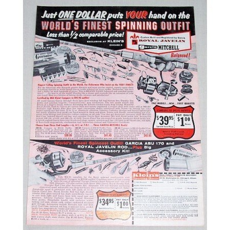 1961 Royal Javelin Rod & Reel Fishing Supplies Vintage Print Ad