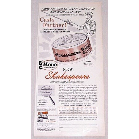1960 Shakespeare Micro Soft Fishing Line Vintage Print Ad