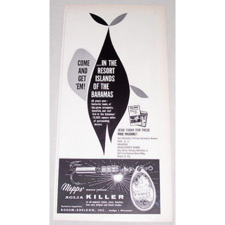 1961 Mepps French Spinner Killer Tackle Vintage Print Ad