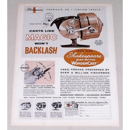 1961 Shakespeare No. 1797 Spinning Reel Color Print Ad