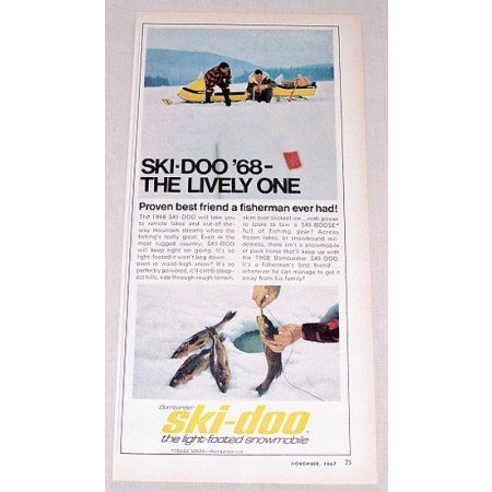 1967 Color Print Ad for 1968 Ski Doo Snowmobile