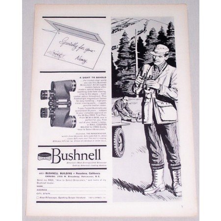 1957 Bushnell Rangemaster Binoculars Vintage Print Ad