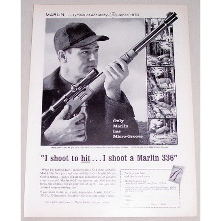 1961 Marlin Micro Groove 336-C Rifle Vintage Print Ad