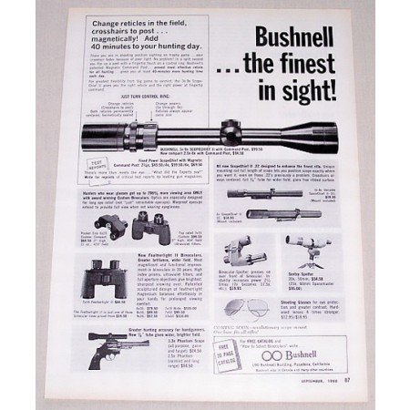 1966 Bushnell Scopechief II Rifle Scope Vintage Print Ad - The Finest