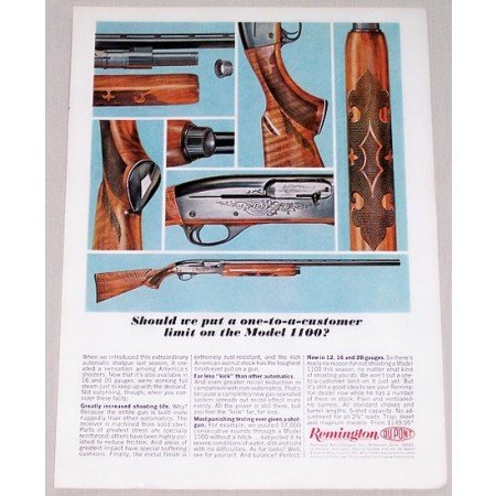 1964 Remington Model 1100 Shotgun Color Print Ad