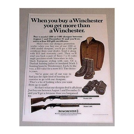 1969 Winchester Shotgun Models 1200 and 1400 Color Print Ad