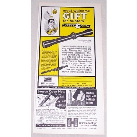1961 Weaver Scope Model K4 Rifle Scope Color Print Ad