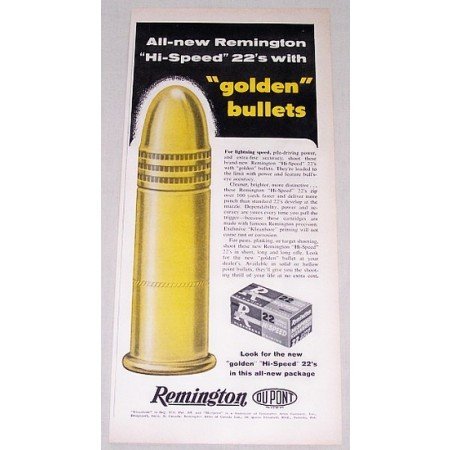1960 Remington 22 Long Shell Bullets Color Print Ad
