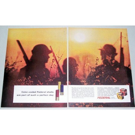 1967 Federal Ammunition Shells 2 Page Color Print Ad