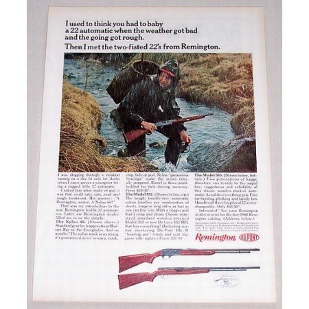 1966 Remington Model 550 552 Auto Rifles Color Print Ad