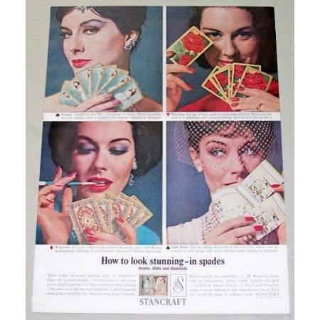 1962 Stancraft Playing Cards Color Print Ad