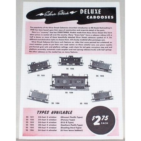 1950 Silver Streak Deluxe Cabooses Toy Trains Vintage Print Ad