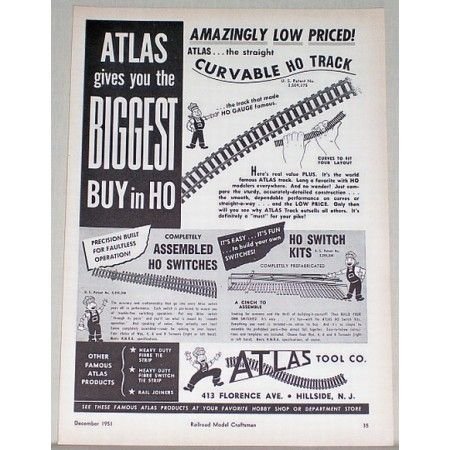 1951 Atlas Tool Co HO Scale Train Track Accessories Ad
