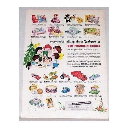 1954 Ben Franklin Stores Vintage Toys Color Print Ad