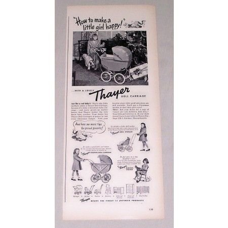 1947 Thayer Baby Doll Carriage Vintage Toy Vintage Print Ad