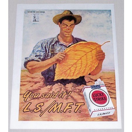 1945 Lucky Strike Cigarettes Tobacco Art Color Print Ad - You Said It!