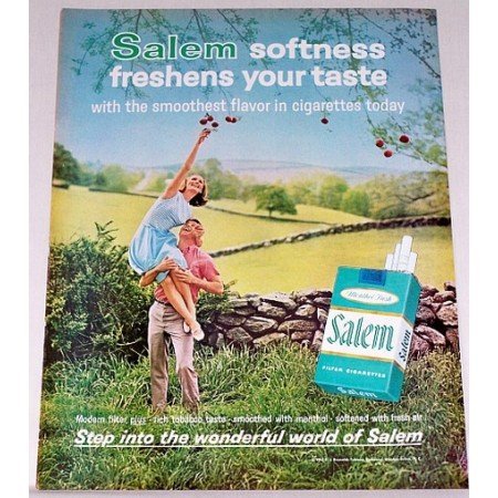 1963 Salem Cigarettes Color Print Ad - Wonderful World