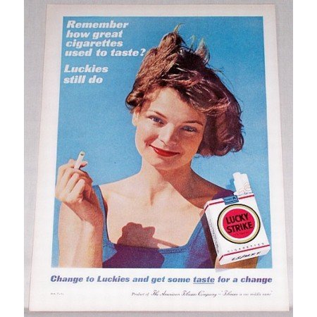 1961 Lucky Strike Cigarettes Color Print Ad - Luckies Do