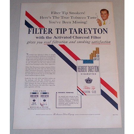 1955 Herbert Tareyton Cigarettes Color Tobacco Print Ad
