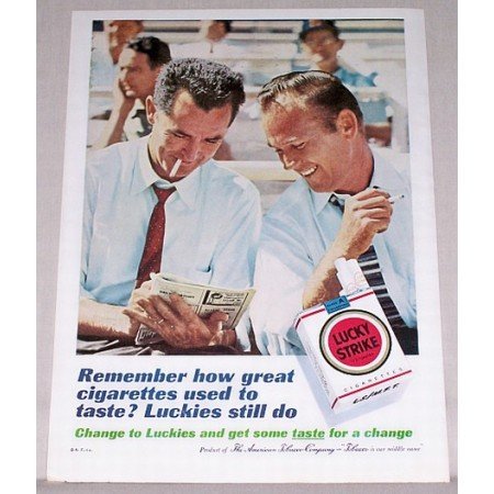 1961 Lucky Strike Cigarettes Color Print Ad - Remember How