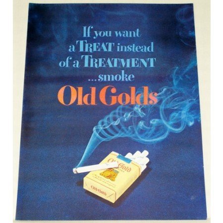 1948 Old Gold Cigarettes Color Print Ad - If You Want A Treat
