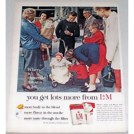 1962 L&M Cigarettes Color Tobacco Print Ad - Get Lots More
