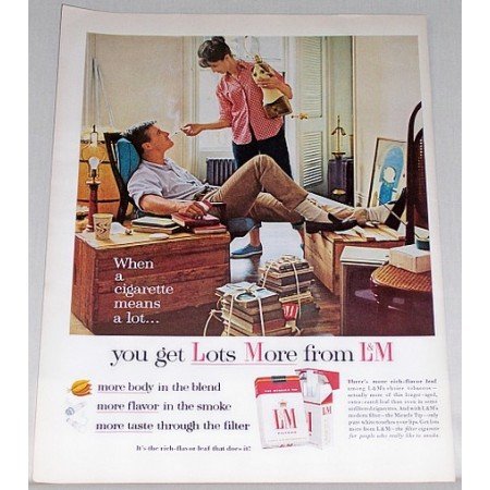 L&M Cigarettes Color Tobacco Print Ad - A Cigarette Means Alot