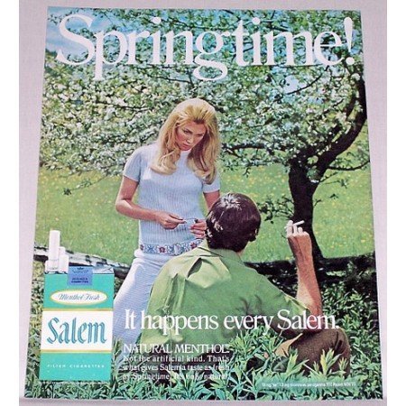 1971 Salem Cigarettes Color Tobacco Print Ad - Springtime