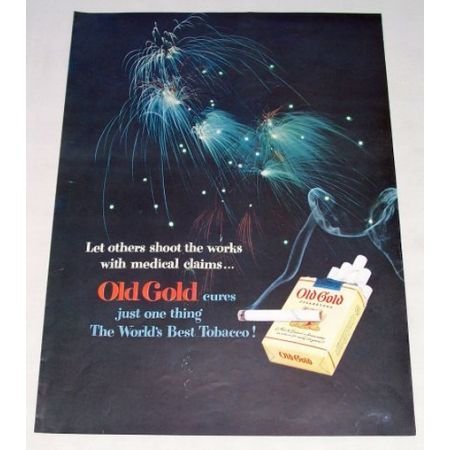 1950 Old Gold Cigarettes Fireworks Color Tobacco Print Ad - Shoot The Works