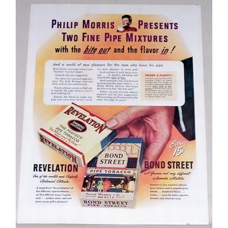 1944 Revelation Bond Street Pipe Tobacco Color Print Ad