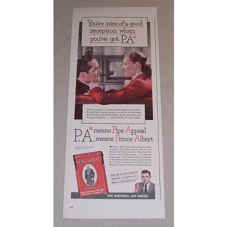 1948 Prince Albert Pipe Tobacco Color Print Ad - Good Reception