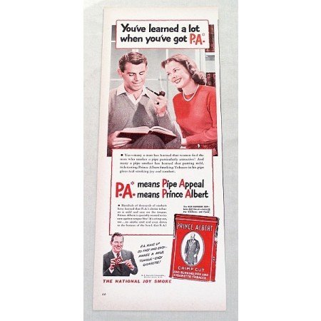 1948 Prince Albert Pipe Tobacco Vintage Print Ad - Learned A Lot