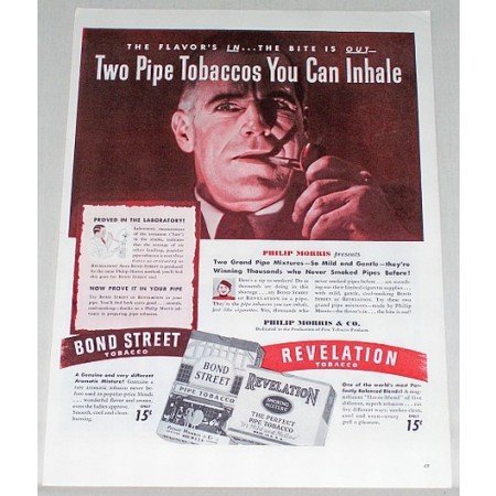 1945 Revelation Bond Street Pipe Tobacco Color Print Ad