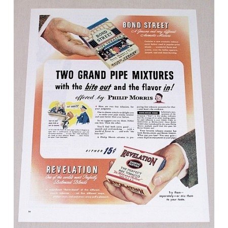 1945 Bond Street and Revelation Pipe Tobacco Color Print Ad