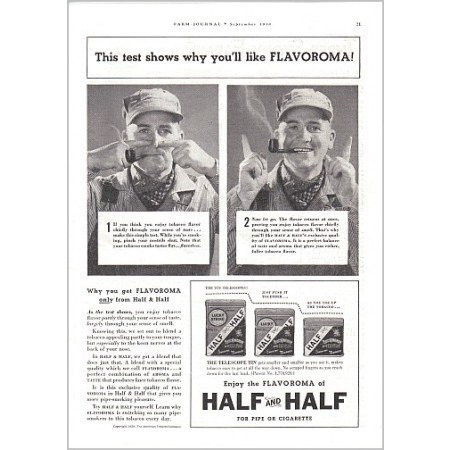 1938 Half and Half Pipe Tobacco Vintage Print Ad - The Telescope Tin