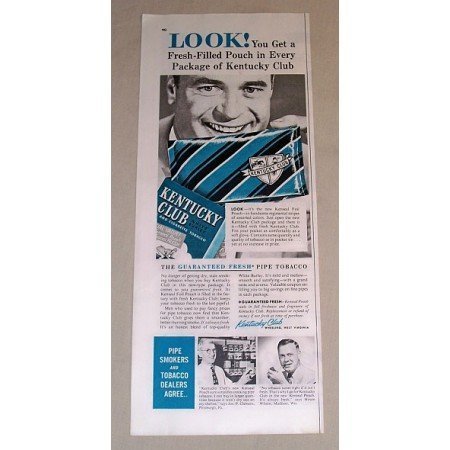 1954 Kentucky Club Pipe Tobacco Vintage Print Ad - Kenseal Foil Pouch