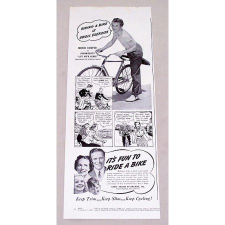 1940 Cycle Trades America Vintage Print Ad Celebrity Jackie Cooper