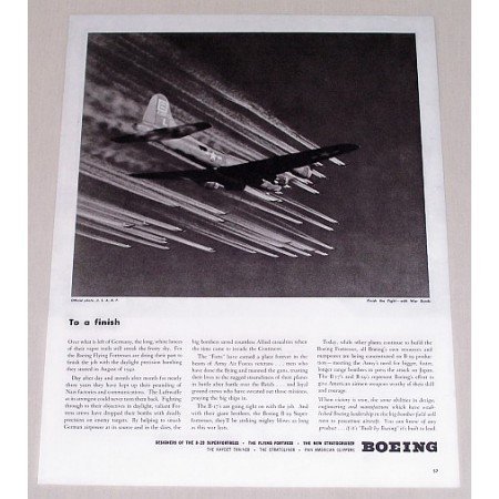 1945 Boeing B-29 Superfortresses Plane Aviation Vintage Print Ad