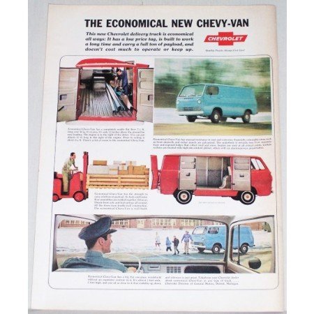 1964 Chevrolet Economical Delivery Van Color Print Ad