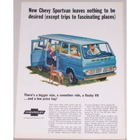 1967 Chevy Sportvan 108 Color Print Ad - Leaves Nothing
